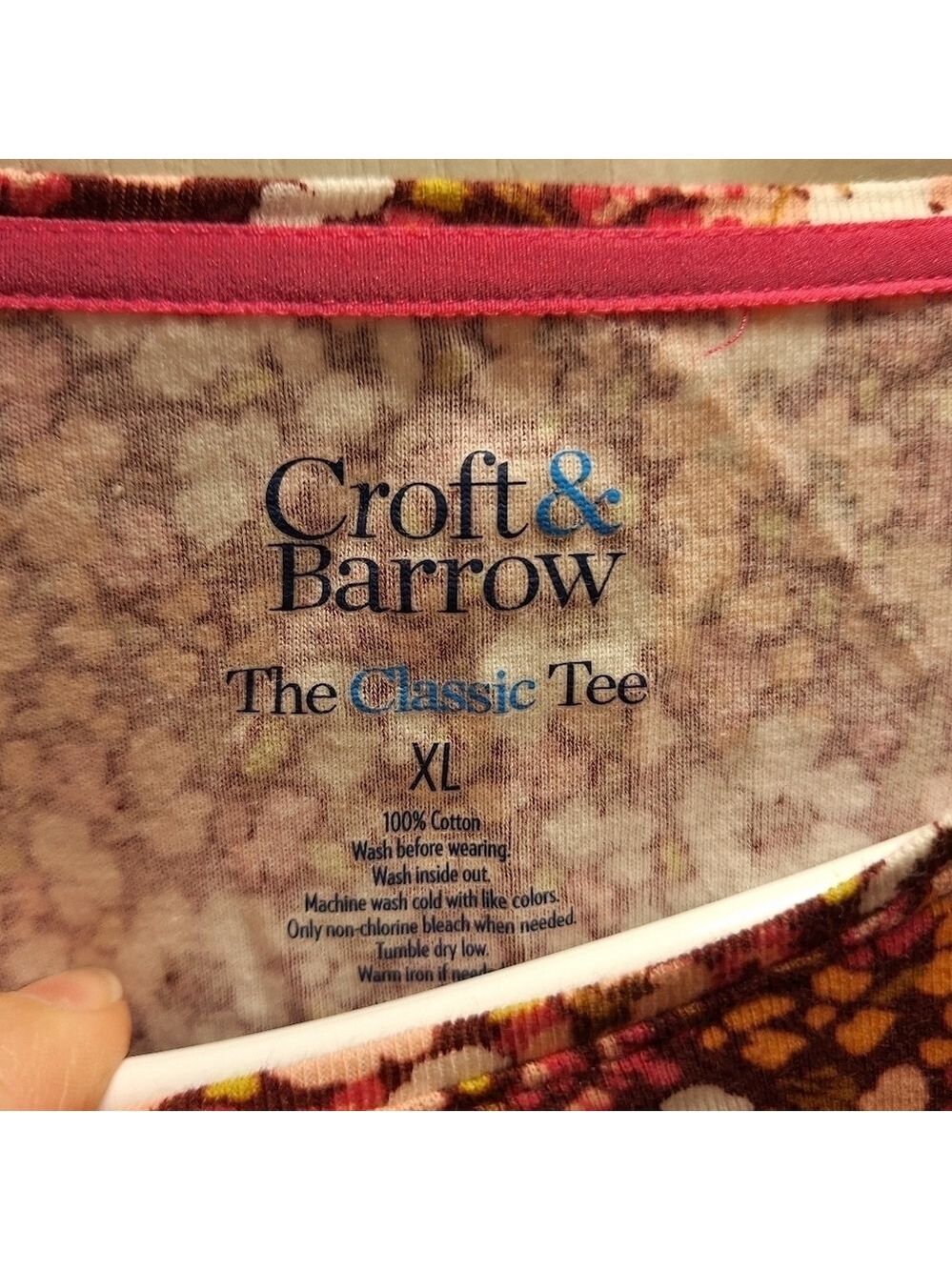 Croft & Barrow Red Floral Long Sleeve T Shirt XL - Picture 6 of 6
